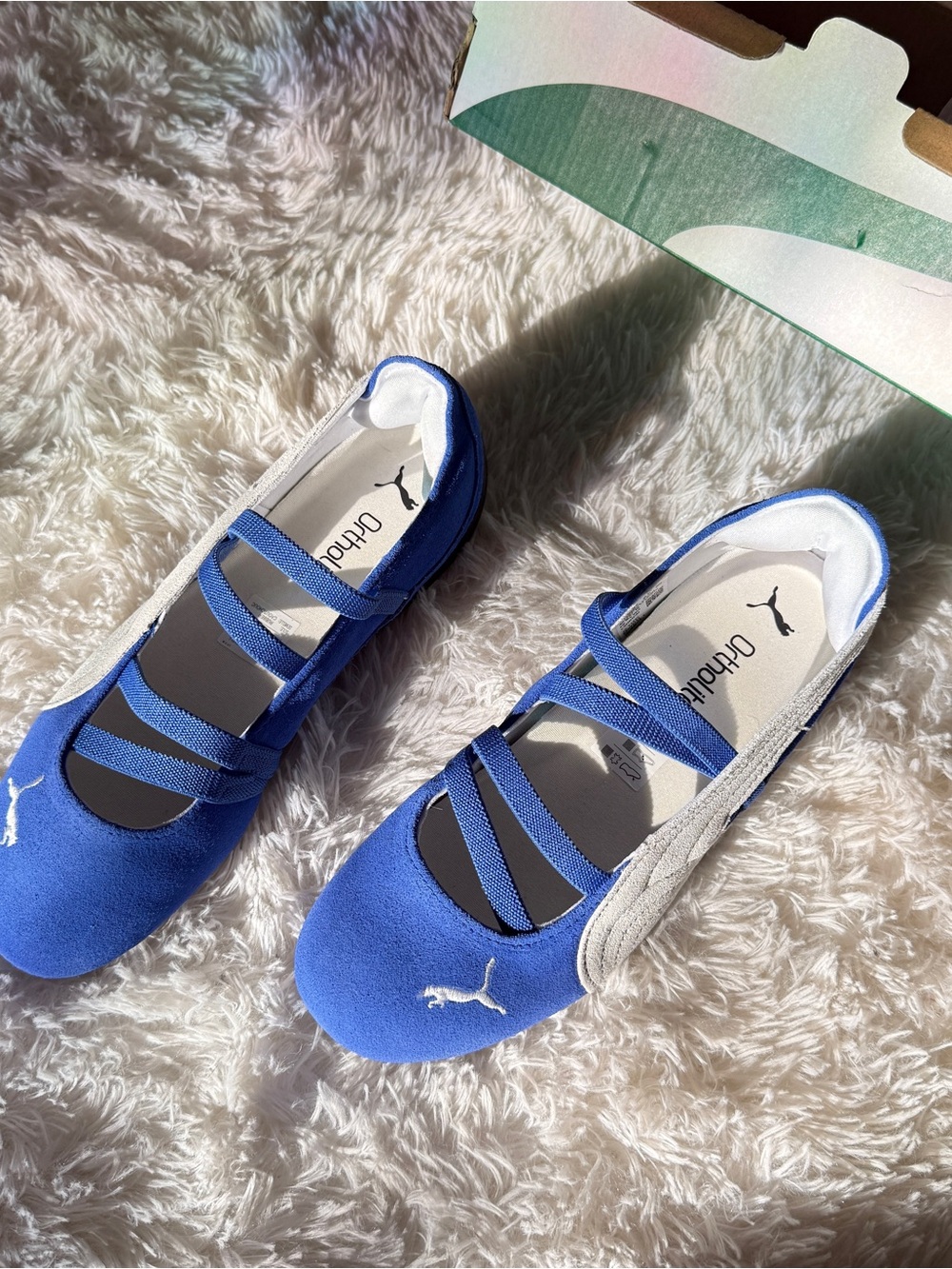 Puma Blue Ballet-Style Flats with Cross Straps